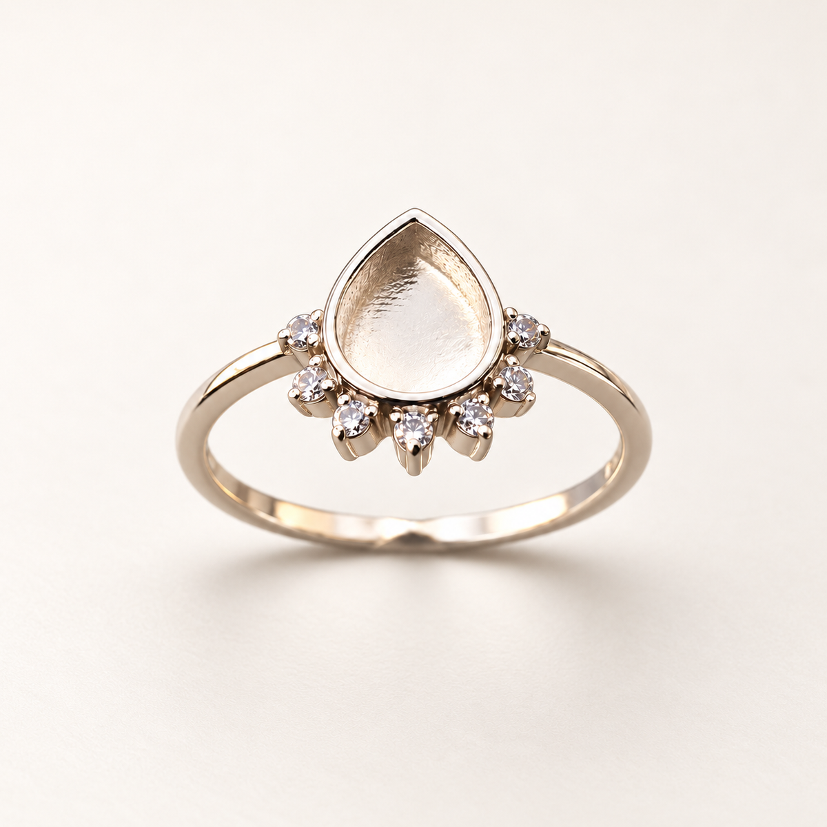 Teardrop band with CZ stones – Everglow Keepsake Jewelry